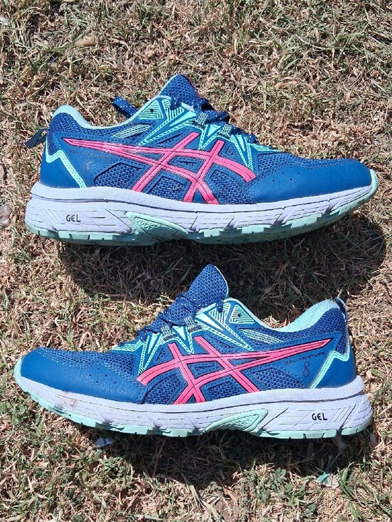 Asics Shoes - ASICS Gel Venture 8 Women's Blue Shoes with Pink Accents